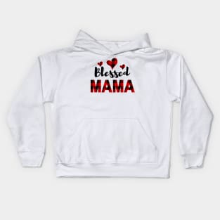 Blessed Mama in Buffalo Plaid Kids Hoodie